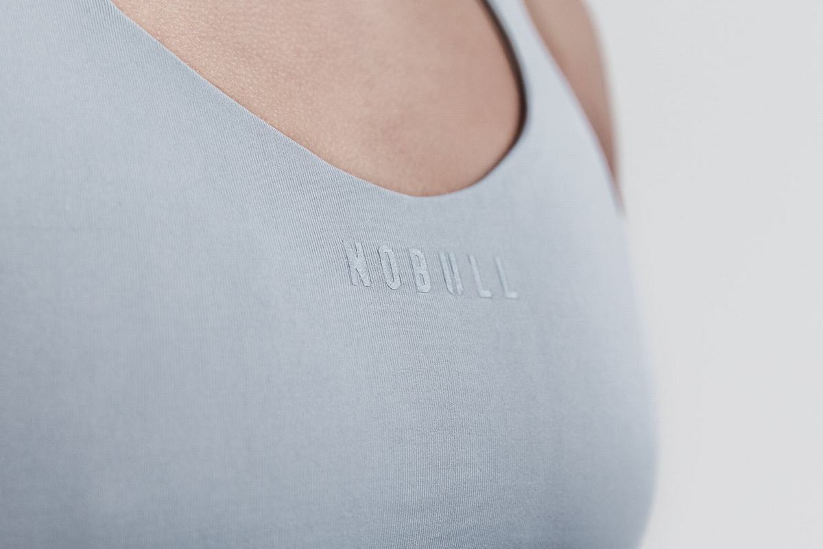 Nobull Pace Women's Sports Bras Grey | Australia (FJ9672)